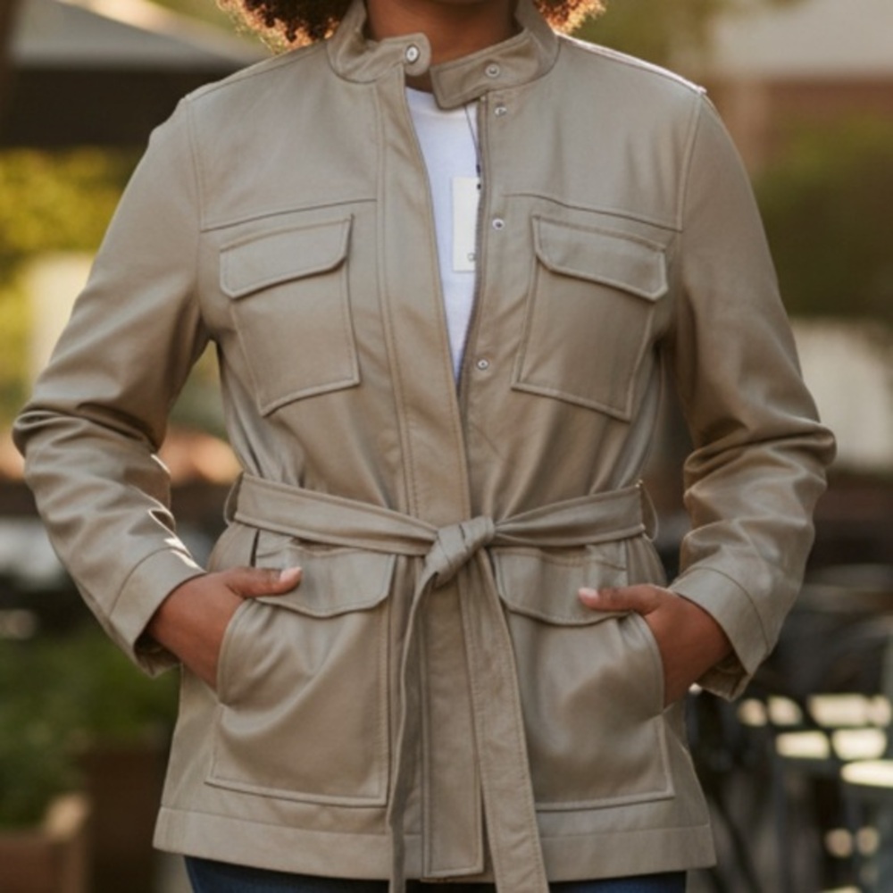 New a new day Women's Beige Utility Safari Spring Jacket Large new with tag